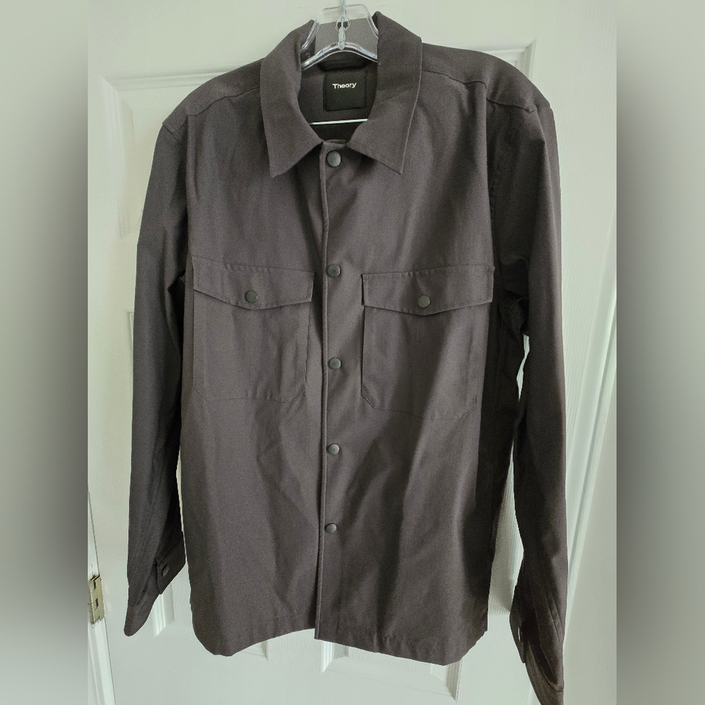 Theory Men's Dark Gray Shirt Jacket, Size Large